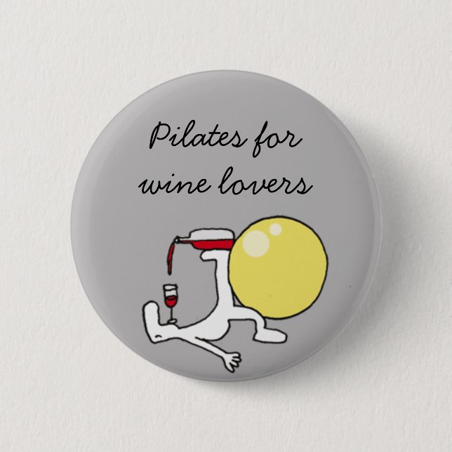 Pilates for Winelovers Grey Badge (Front)