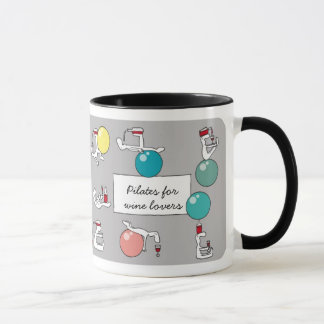 Pilates for Winelovers Mug, grey Mug