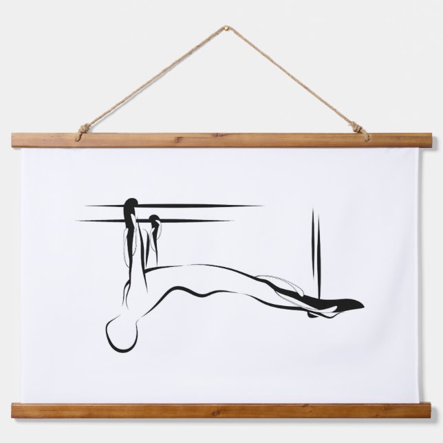 Pilates Hanging Pull Up Pose - Cadillac Tapestry (Front)