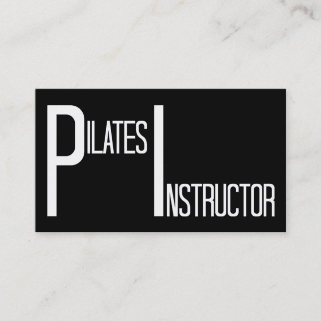 Pilates Instructor Black and White Business Card (Front)