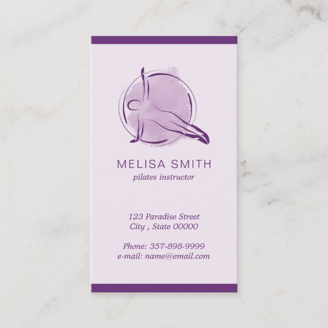 Pilates instructor business card (Front)