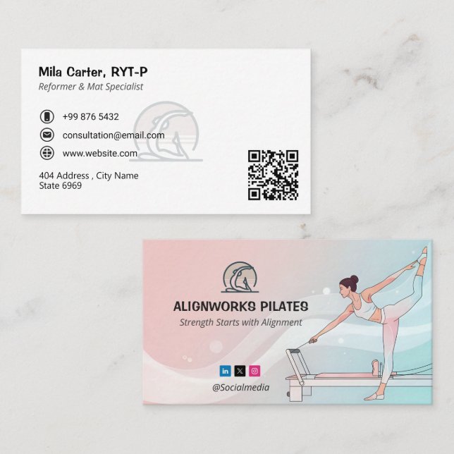 Pilates Instructor Business | Colourful Spirit Card (Front/Back)