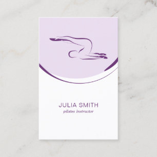 Pilates instructor card with two pilates poses