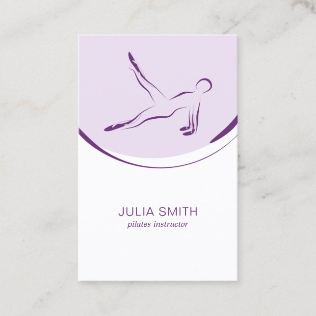 Pilates instructor card with two pilates poses (Front)
