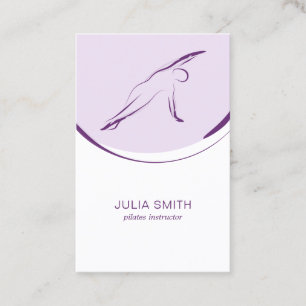 Pilates instructor card with two pilates poses