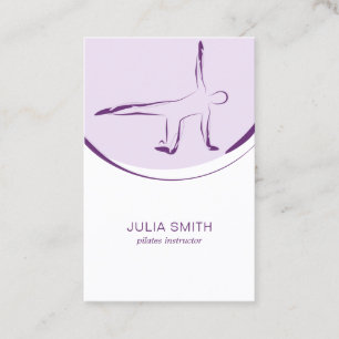 Pilates instructor card with two pilates poses