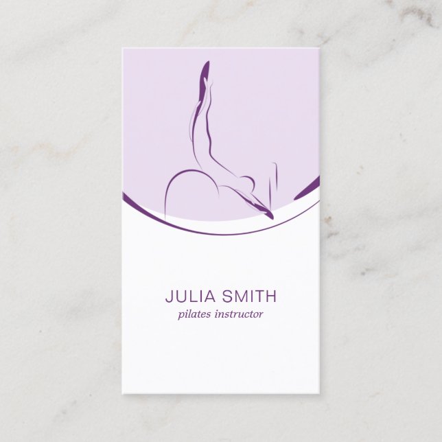 Pilates instructor card with two pilates poses (Front)
