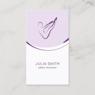 Pilates instructor card with two pilates poses