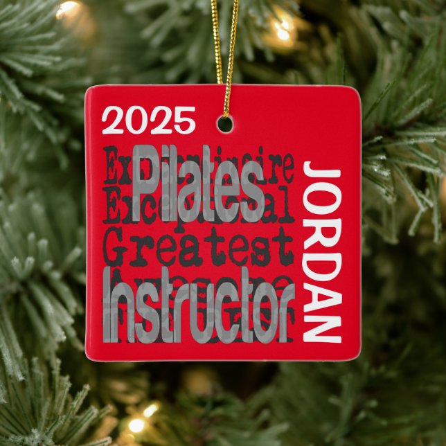 Pilates Instructor Extraordinaire CUSTOM Ceramic Ornament (Tree)