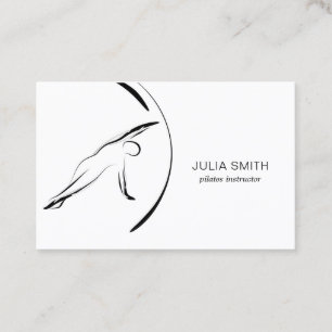 Pilates Instructor Pilates Poses Two Sided Black Business Card
