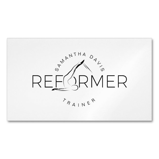 Pilates Instructor Pilates Reform  Magnetic Business Card (Front)