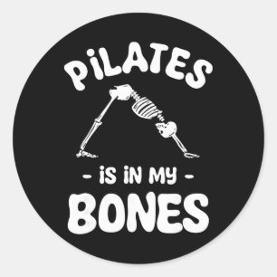 Pilates Is In My Bones Meditation Halloween  Classic Round Sticker