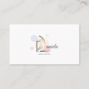 Pilates Letter D Pose Monogram Letter D Pilates Business Card