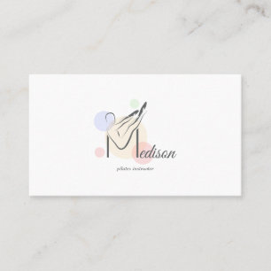 Pilates Letter M Pose Monogram Letter M Pilates Business Card