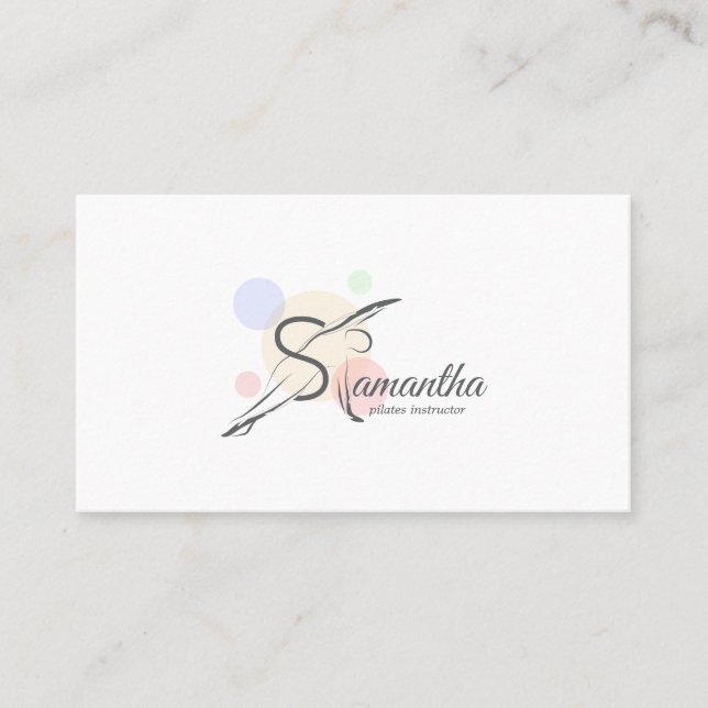 Pilates  Letter S Pose | Monogram Letter S Pilates Business Card (Front)