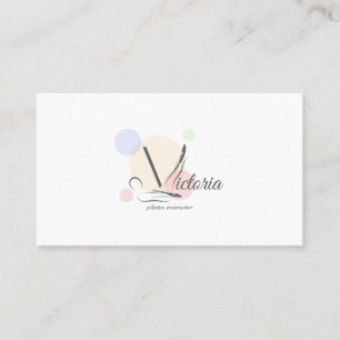 Pilates Letter V Pose Monogram Letter V Pilates Business Card
