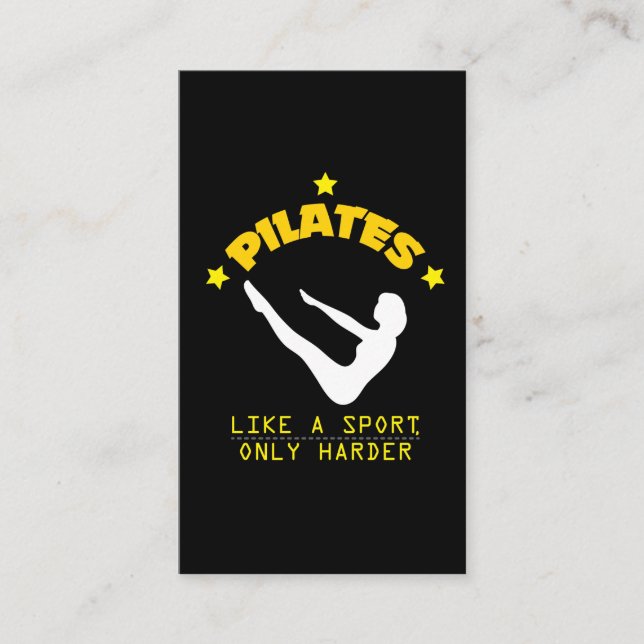Pilates Like A Sport, Only Harder Funny Contrology Business Card (Front)