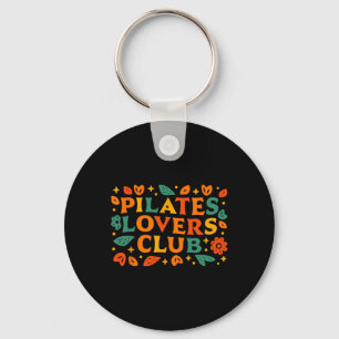 Pilates Lovers Club Retro Decorative Doodles Pilat Key Ring