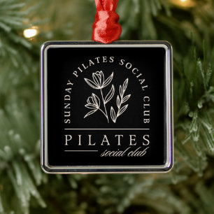 Pilates lovers social club black metal tree decoration