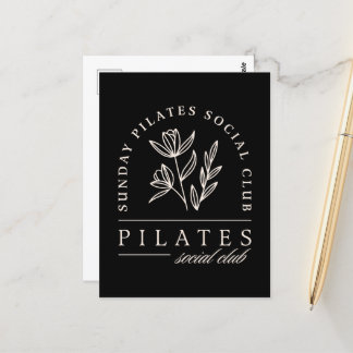 Pilates lovers social club studio black postcard