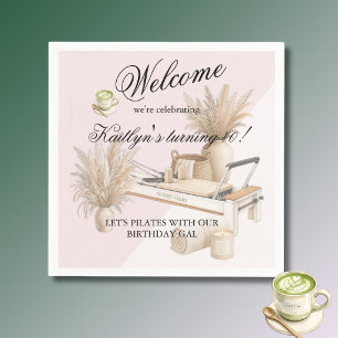 Pilates & Matcha (any age) 40th Birthday Event Napkin