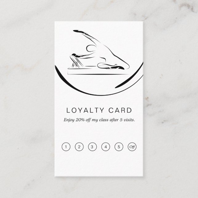 Pilates Mermaid on the reformer Loyalty Card (Front)