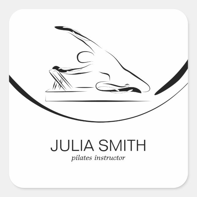 Pilates Mermaid on the reformer Square Sticker (Front)