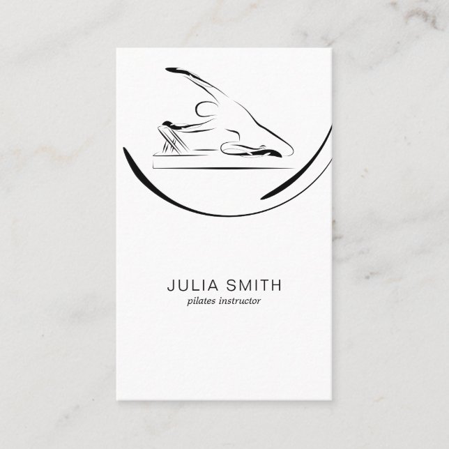Pilates mermaid pose on the reformer business card (Front)