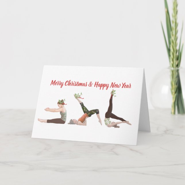 Pilates Merry Christmas and Happy New Year Card (Front)