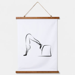 Pilates Pike Pose - Wunda Chair Hanging Tapestry