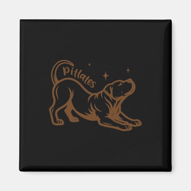 Pilates Pitbull Dog Lover Stretching Workout Fitne Magnet (Front)