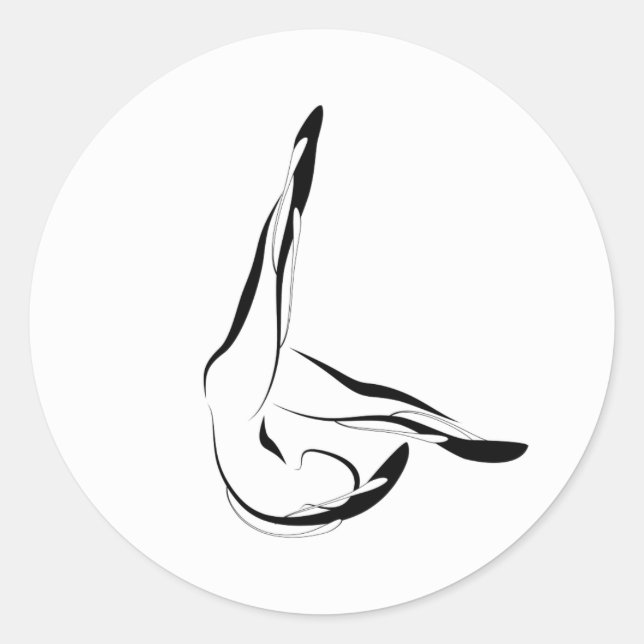 Pilates pose classic round sticker (Front)