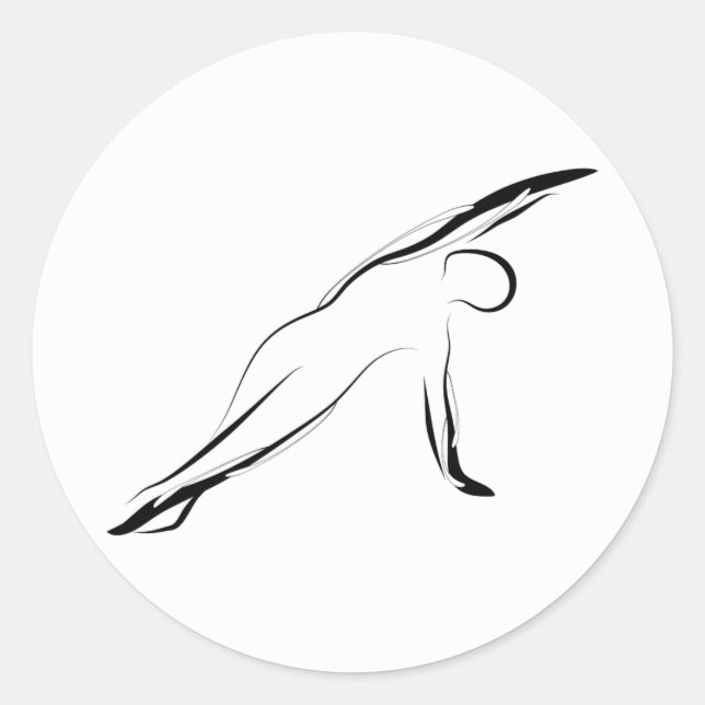 Pilates pose classic round sticker (Front)