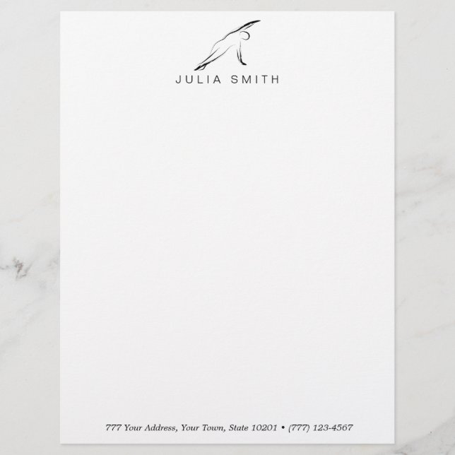 Pilates Pose Side Bend Custom Letterhead (Front)