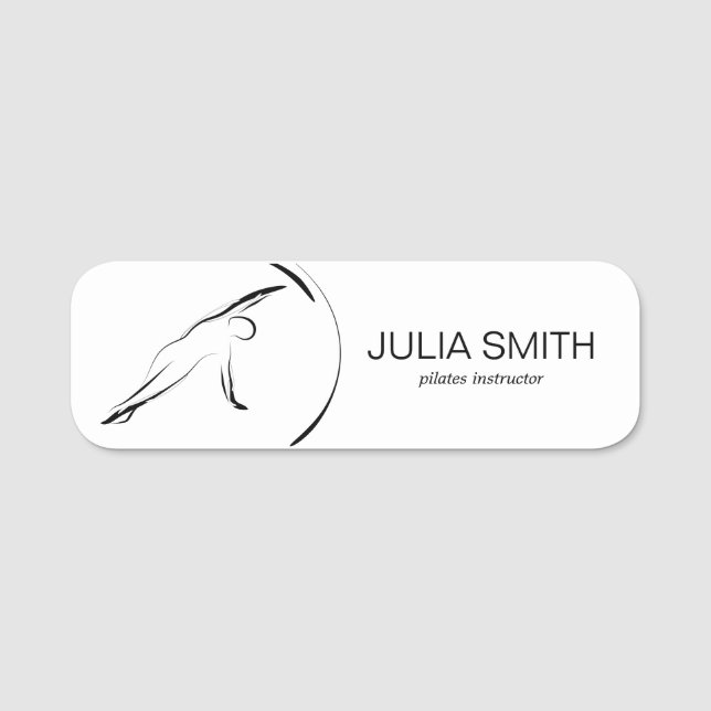Pilates Pose Side Bend Name Tag (Front)