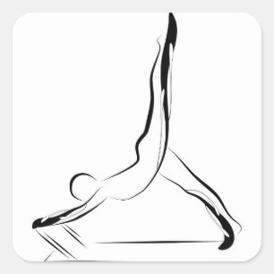 Pilates pose square sticker