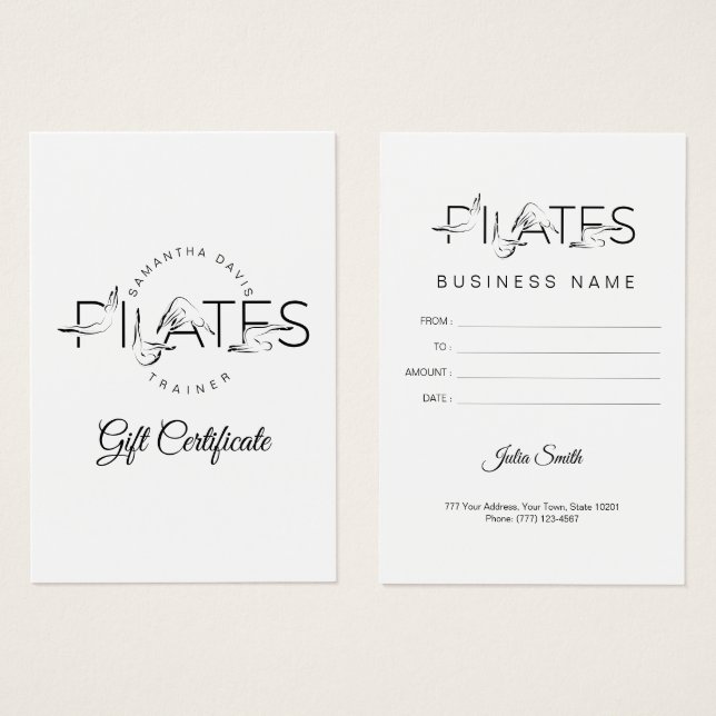 Pilates Poses in Pilates Word (Front & Back)
