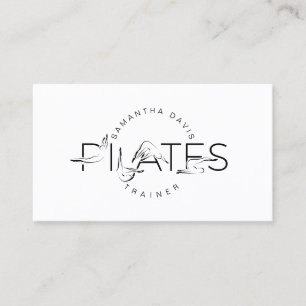 Pilates Poses in Pilates Word Business Card