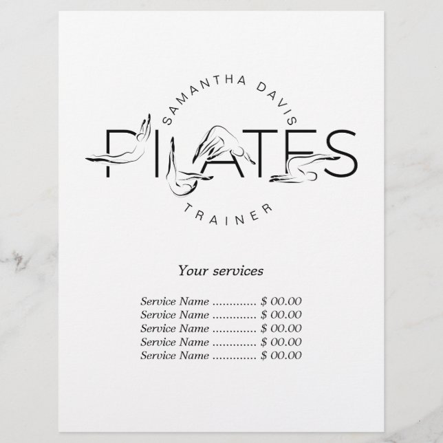 Pilates Poses in Pilates Word Flyer (Front)