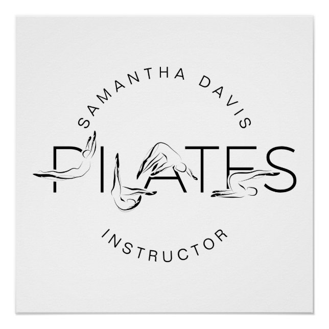 Pilates Poses in Pilates Word Poster (Front)