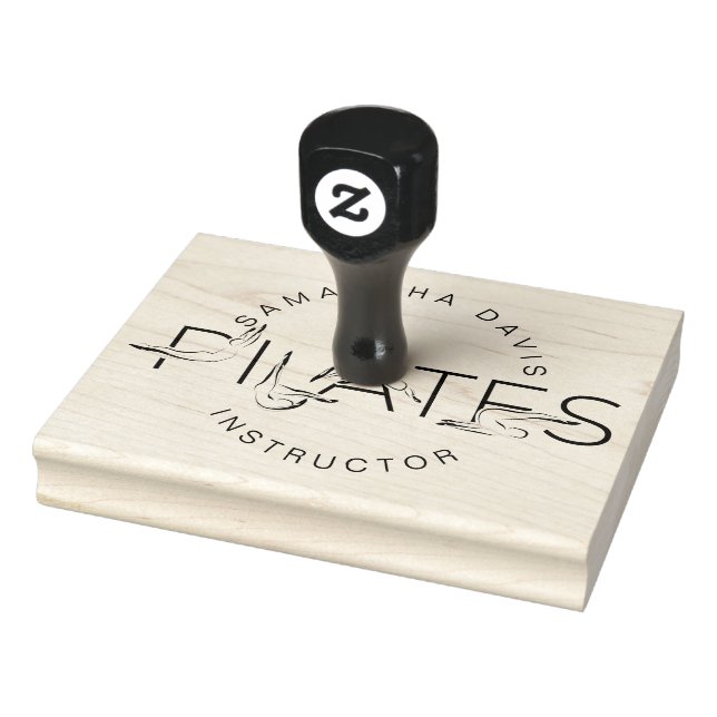 Pilates Poses in Pilates Word Rubber Stamp (Stamp)