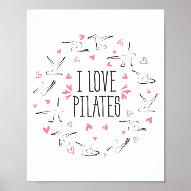Pilates Poses in shape of a circle Poster (Front)