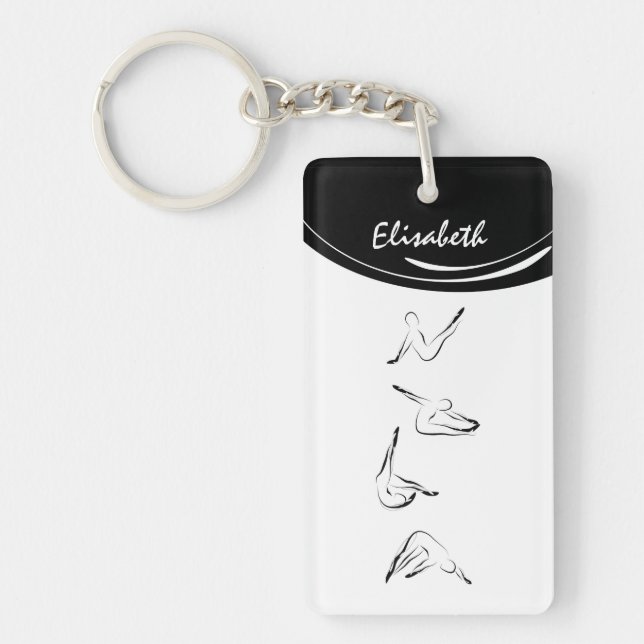 Pilates poses key ring (Front)