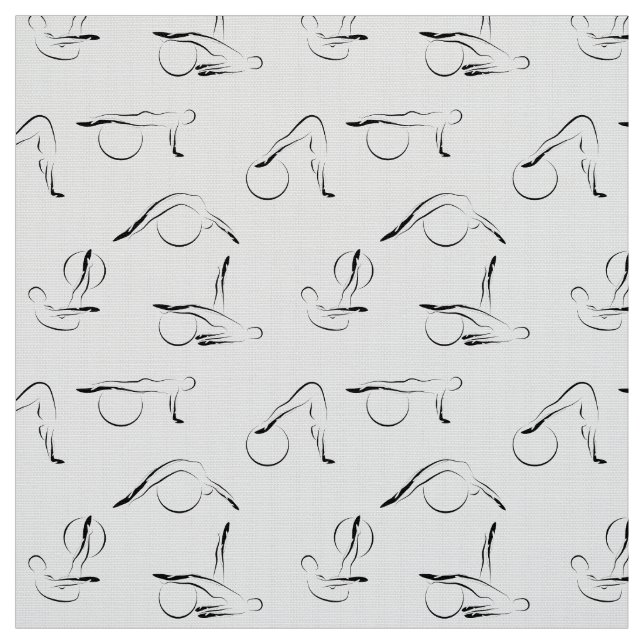 Pilates poses pattern fabric (Swatch)