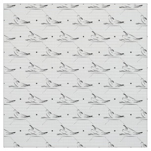 Pilates poses pattern fabric