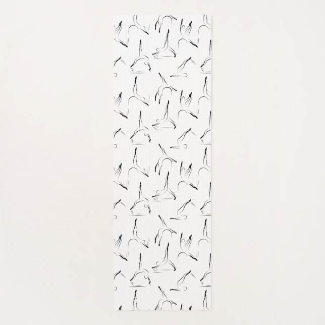 Pilates poses pattern yoga mat (Back)