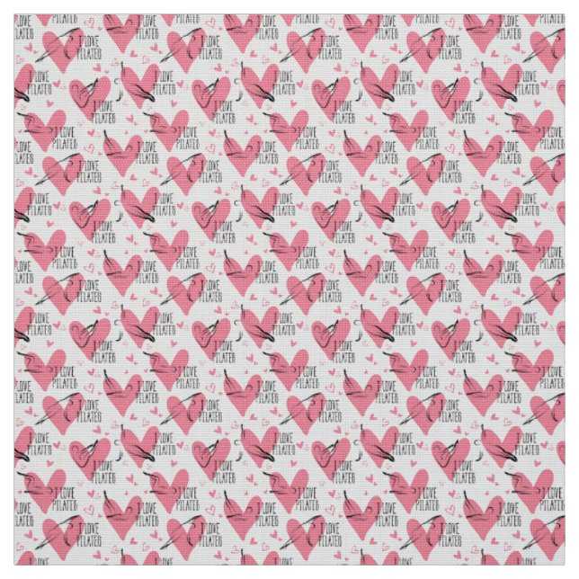 Pilates Poses Seamless Pattern in light red colour Fabric (Swatch)