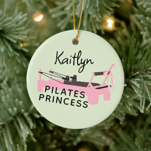 Pilates Princess Pink Reformer Ceramic Tree Decoration