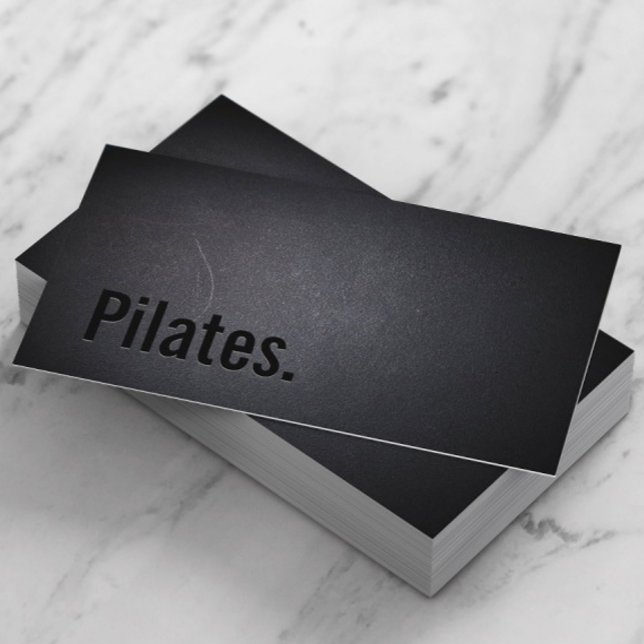 Pilates Professional Black Bold Text Minimalist Business Card (Creator Uploaded)