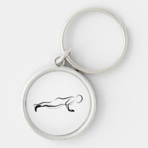 Pilates Push Up Pose - Mat Key Ring